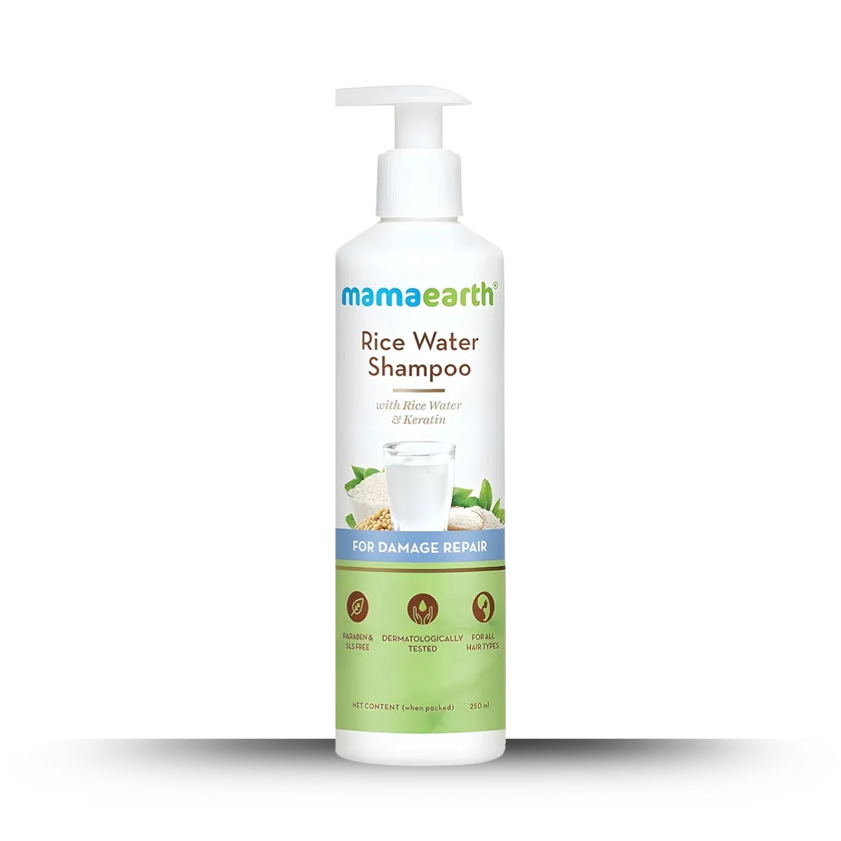Mamaearth Rice Water Shampoo – Hair Growth & Damage Repair for Silky, Strong Hair